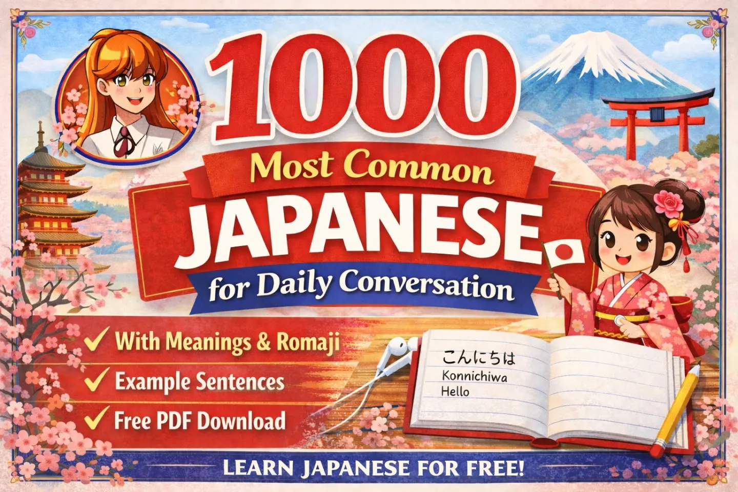 1000 most common Japanese words