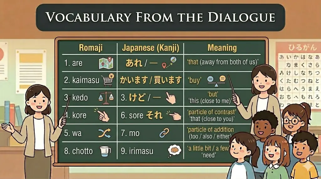 Vocabulary from the Dialogue