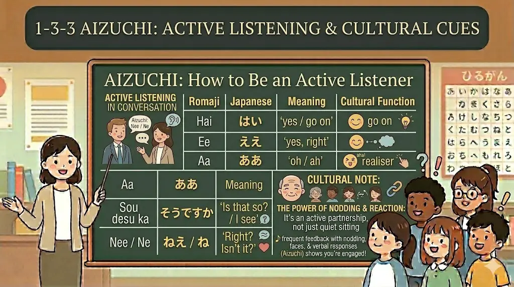 1-3-3 Aizuchi – How to Be a Good Listener in Japanese