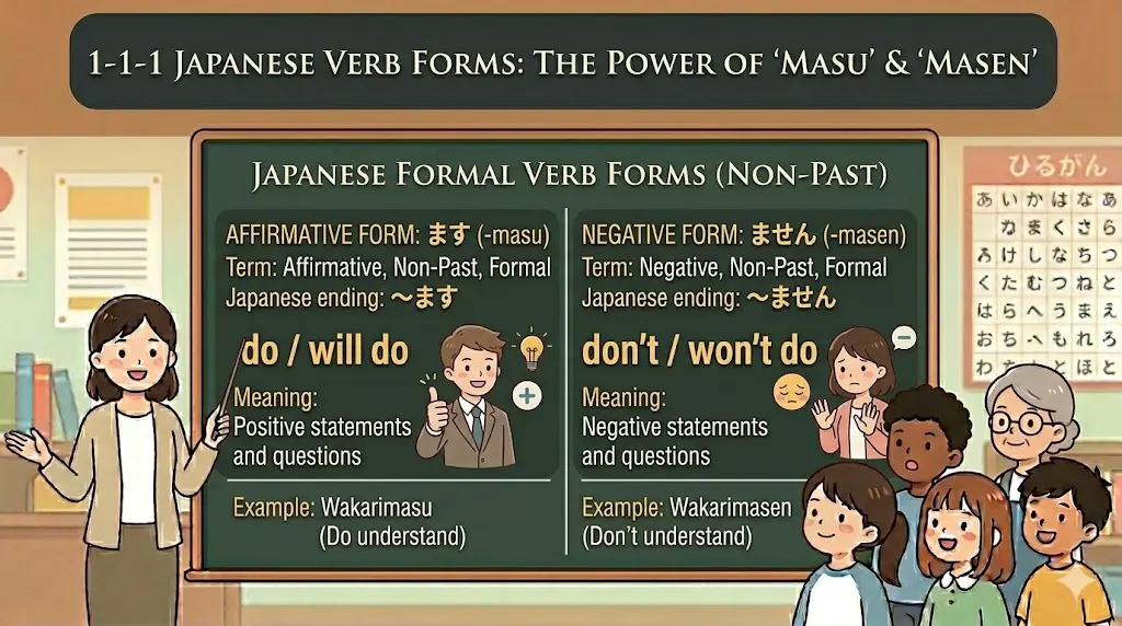 1-1-1 Japanese Verb Forms – Masu and Masen (Non-Past, Formal)