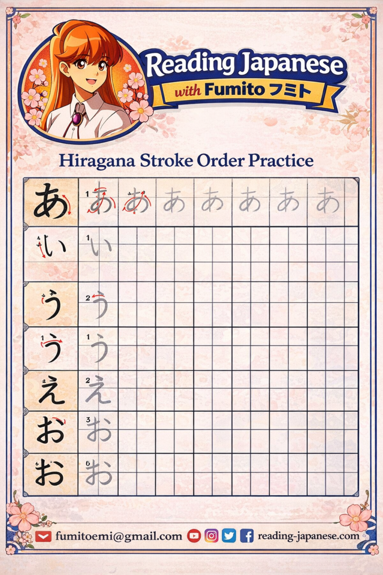 Hiragana Stroke Order Practice PDF (2026) – Master Perfect Writing in 7