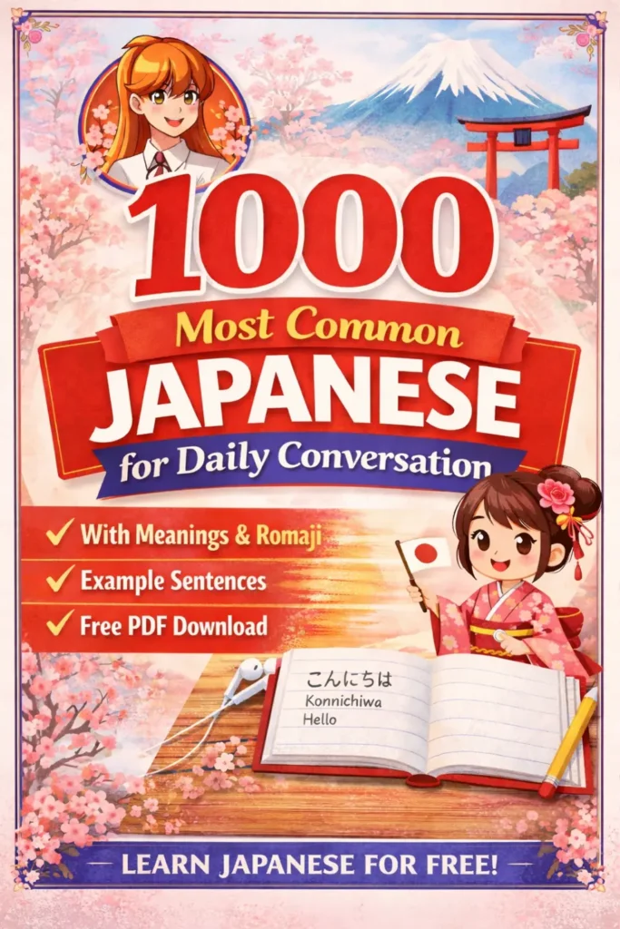 1000 Most Common Japanese Words for Daily Conversation [With Examples & PDF]