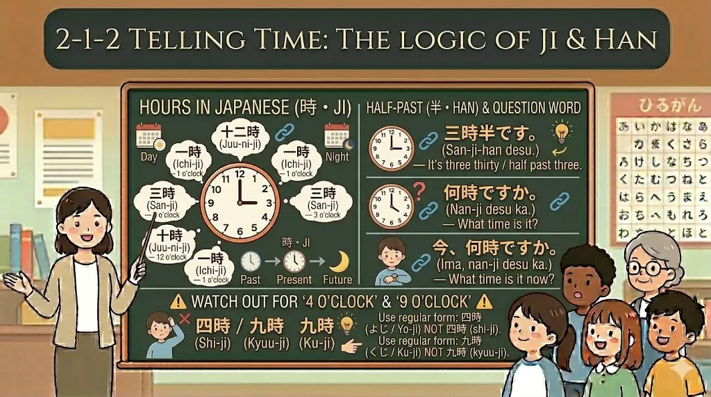 2-1-2 How to Tell Time in Japanese – Ji and Han