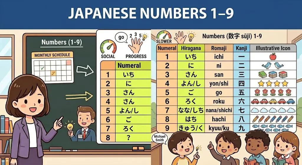 What is 1 2 3 4 5 6 7 8 9 in Japanese?