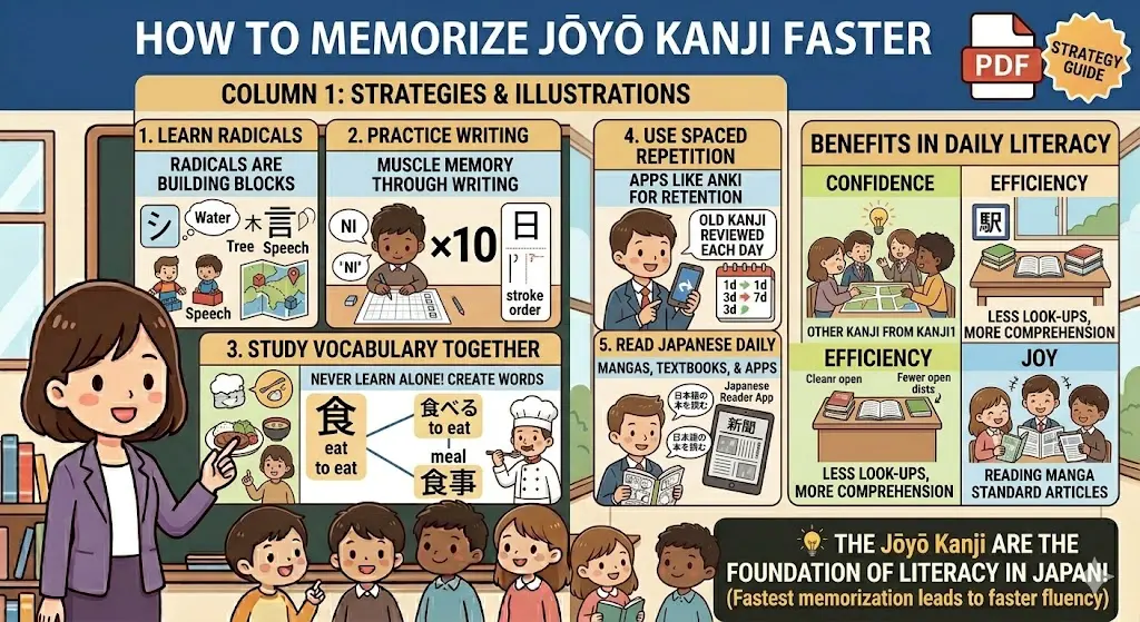 Jōyō Kanji List with Meaning PDF – Master 2136 Kanji for JLPT! How to Memorize Joyo Kanji Faster