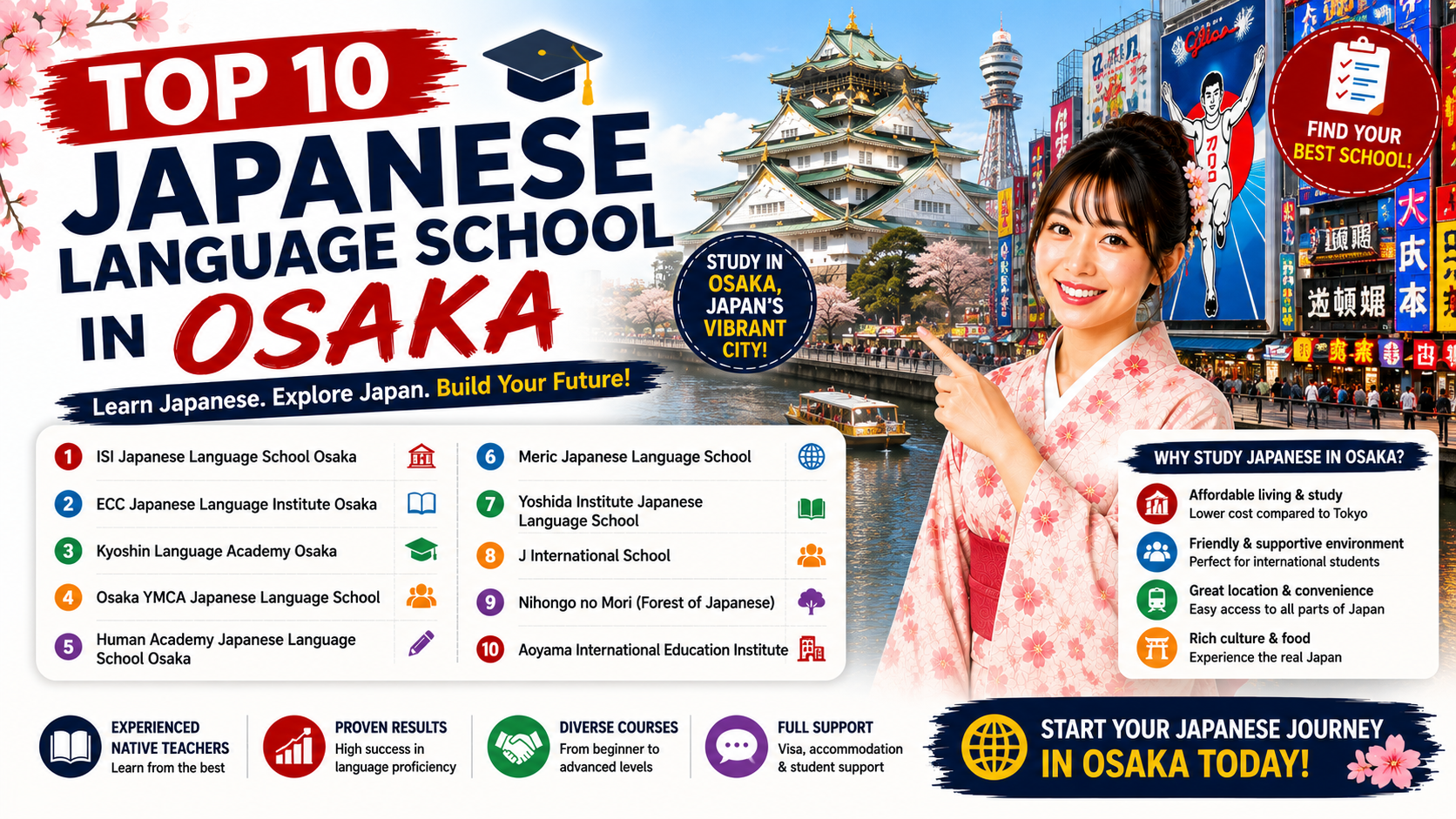 Top 10 Japanese Language Schools in Osaka (From a Japanese Tutor Living in Japan) top 10 japanese language school in osaka