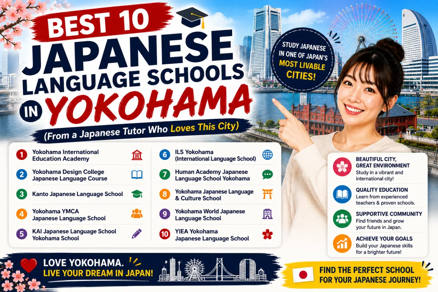 Best 10 Japanese Language Schools in Yokohama (From a Japanese Tutor Who Loves This City) best japanese language school in yokohama
