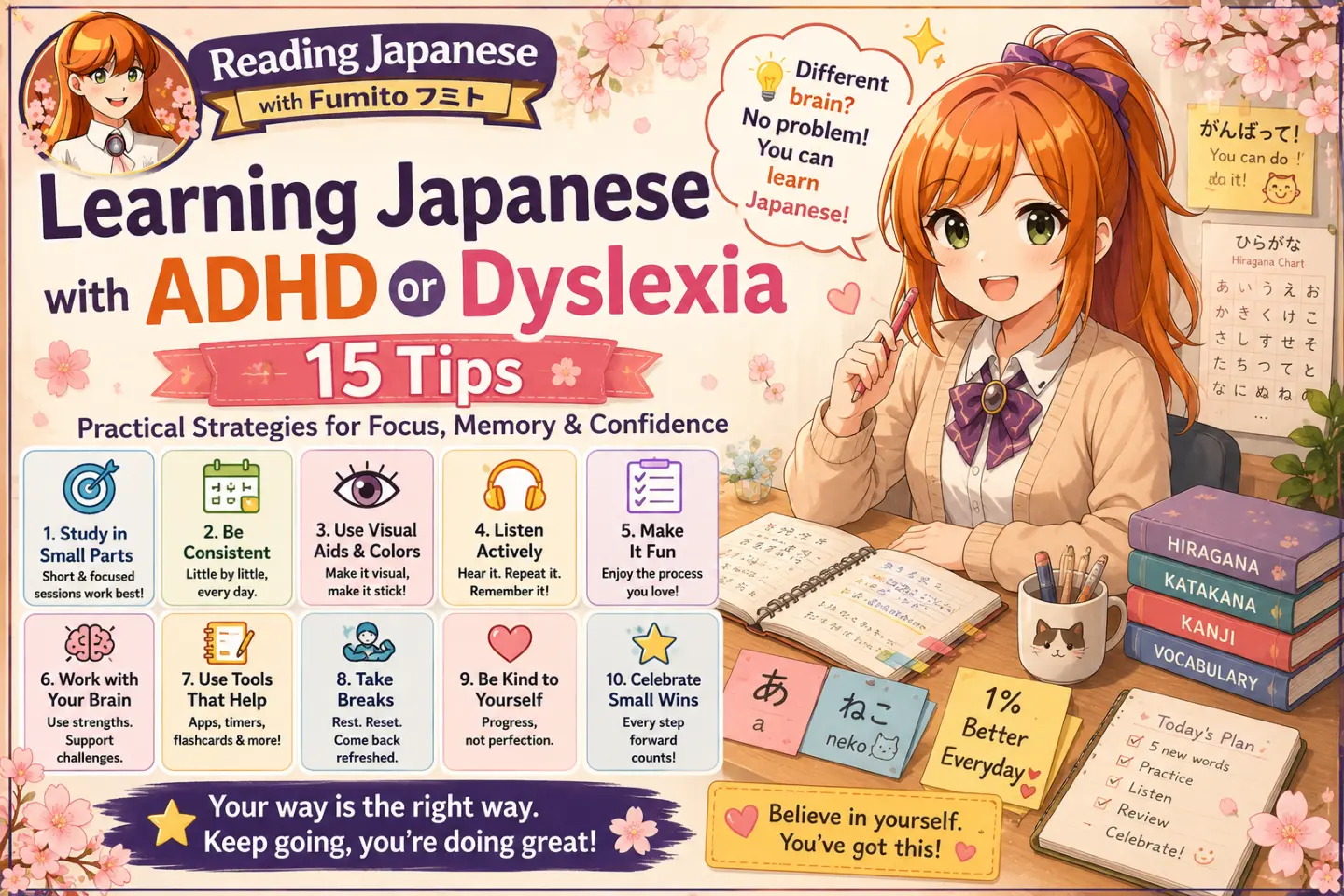 Learning Japanese with ADHD or Dyslexia (15 Tips)