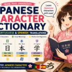 JAPANESE CHARACTER DICTIONARY WITH PORTUGUESE AND SPANISH TRANSLATIONS