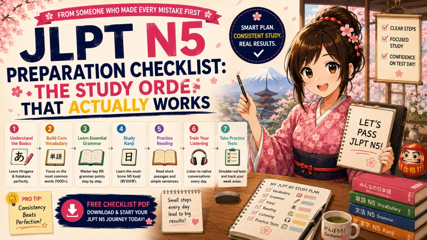 JLPT N5 Preparation Checklist: The Study Order That Actually Works (From Someone Who Made Every Mistake First)