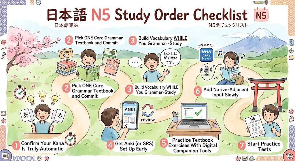 JLPT N5 Preparation Checklist: The Study Order That Actually Works (From Someone Who Made Every Mistake First) The N5 Study Order Checklist